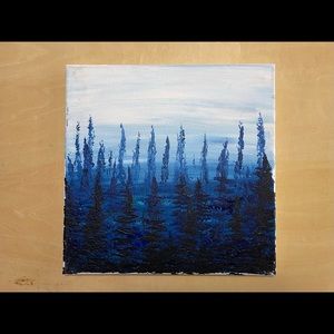 Blue trees painting by Ryanchristyarts
